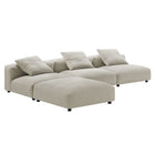 Modway Solace 4-Piece Modular Upholstered Fabric Sectional Sofa
