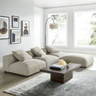 Modway Solace 4-Piece Modular Upholstered Fabric Sectional Sofa