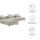 Modway Solace 4-Piece Modular Upholstered Fabric Sectional Sofa