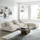 Modway Solace 4-Piece Modular Upholstered Fabric Sectional Sofa