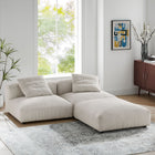 Modway Solace 3-Piece Modular Corduroy Upholstered Sectional Sofa