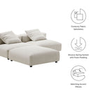 Modway Solace 3-Piece Modular Corduroy Upholstered Sectional Sofa