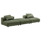 Modway Solace 3-Piece Modular Corduroy Upholstered Sectional Sofa  