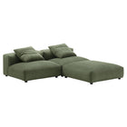 Modway Solace 3-Piece Modular Corduroy Upholstered Sectional Sofa