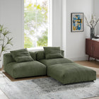 Modway Solace 3-Piece Modular Corduroy Upholstered Sectional Sofa