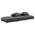 Modway Solace 3-Piece Modular Upholstered Fabric Sectional Sofa