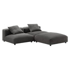 Modway Solace 3-Piece Modular Upholstered Fabric Sectional Sofa