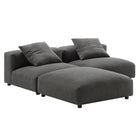 Modway Solace 3-Piece Modular Upholstered Fabric Sectional Sofa