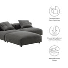 Modway Solace 3-Piece Modular Upholstered Fabric Sectional Sofa