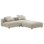 Modway Solace 3-Piece Modular Upholstered Fabric Sectional Sofa