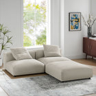 Modway Solace 3-Piece Modular Upholstered Fabric Sectional Sofa