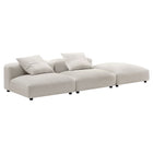 Modway Solace 3-Piece Modular Upholstered Fabric Sectional Sofa