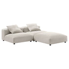 Modway Solace 3-Piece Modular Upholstered Fabric Sectional Sofa