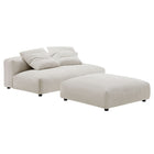 Modway Solace Modular Corduroy Upholstered Armless Loveseat and Ottoman Set  