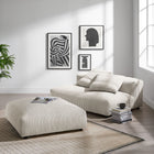 Modway Solace Modular Corduroy Upholstered Armless Loveseat and Ottoman Set