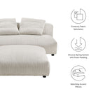 Modway Solace Modular Corduroy Upholstered Armless Loveseat and Ottoman Set