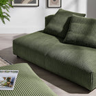 Modway Solace Modular Corduroy Upholstered Armless Loveseat and Ottoman Set