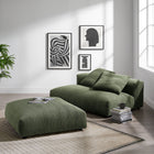 Modway Solace Modular Corduroy Upholstered Armless Loveseat and Ottoman Set
