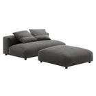 Modway Solace Modular Upholstered Fabric Armless Loveseat and Ottoman Set  