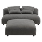 Modway Solace Modular Upholstered Fabric Armless Loveseat and Ottoman Set