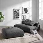Modway Solace Modular Upholstered Fabric Armless Loveseat and Ottoman Set