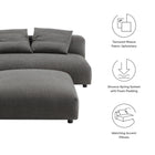 Modway Solace Modular Upholstered Fabric Armless Loveseat and Ottoman Set