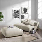 Modway Solace Modular Upholstered Fabric Armless Loveseat and Ottoman Set