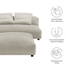 Modway Solace Modular Upholstered Fabric Armless Loveseat and Ottoman Set