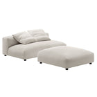 Modway Solace Modular Upholstered Fabric Armless Loveseat and Ottoman Set  