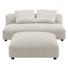 Modway Solace Modular Upholstered Fabric Armless Loveseat and Ottoman Set