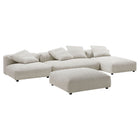 Modway Solace 4-Piece Modular Corduroy Upholstered Sectional Sofa With Ottoman  