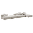 Modway Solace 4-Piece Modular Corduroy Upholstered Sectional Sofa With Ottoman