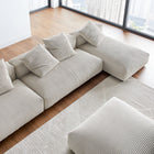 Modway Solace 4-Piece Modular Corduroy Upholstered Sectional Sofa With Ottoman