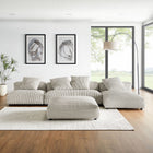Modway Solace 4-Piece Modular Corduroy Upholstered Sectional Sofa With Ottoman