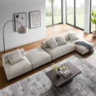 Modway Solace 4-Piece Modular Corduroy Upholstered Sectional Sofa With Ottoman