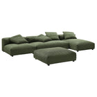 Modway Solace 4-Piece Modular Corduroy Upholstered Sectional Sofa With Ottoman  