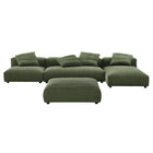 Modway Solace 4-Piece Modular Corduroy Upholstered Sectional Sofa With Ottoman