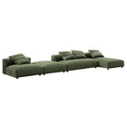 Modway Solace 4-Piece Modular Corduroy Upholstered Sectional Sofa With Ottoman