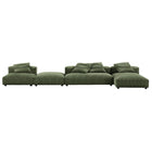 Modway Solace 4-Piece Modular Corduroy Upholstered Sectional Sofa With Ottoman
