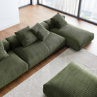 Modway Solace 4-Piece Modular Corduroy Upholstered Sectional Sofa With Ottoman