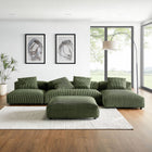 Modway Solace 4-Piece Modular Corduroy Upholstered Sectional Sofa With Ottoman