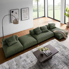 Modway Solace 4-Piece Modular Corduroy Upholstered Sectional Sofa With Ottoman