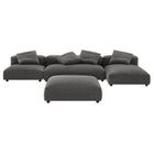 Modway Solace 4-Piece Modular Upholstered Fabric Sectional Sofa With Ottoman