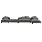 Modway Solace 4-Piece Modular Upholstered Fabric Sectional Sofa With Ottoman