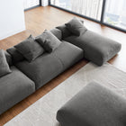 Modway Solace 4-Piece Modular Upholstered Fabric Sectional Sofa With Ottoman