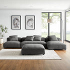 Modway Solace 4-Piece Modular Upholstered Fabric Sectional Sofa With Ottoman