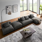 Modway Solace 4-Piece Modular Upholstered Fabric Sectional Sofa With Ottoman