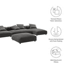 Modway Solace 4-Piece Modular Upholstered Fabric Sectional Sofa With Ottoman