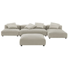 Modway Solace 4-Piece Modular Upholstered Fabric Sectional Sofa With Ottoman
