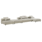 Modway Solace 4-Piece Modular Upholstered Fabric Sectional Sofa With Ottoman